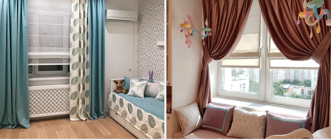 Дизайн штор для детских комнат (58 фото)